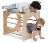wooden Toddler Climbing Cube and Tunnel - Toddler Climbing Toys Indoor/Outdoor Playset